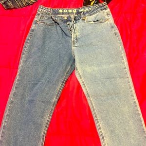 women’s brand new never worn, two-tone jeans
